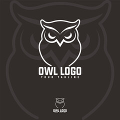 Owl mascot logo iconic symbol animal template