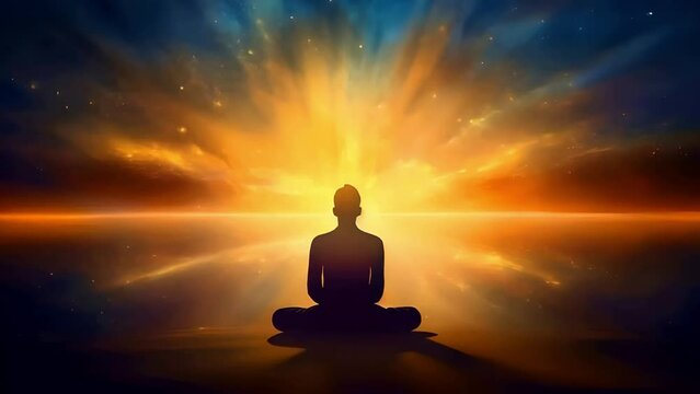 Abstract meditation enlightenment background, mindful and spiritual concept