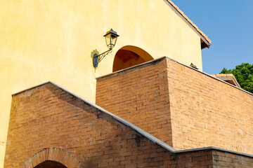 Background photos taken in places with Italian-style architecture.