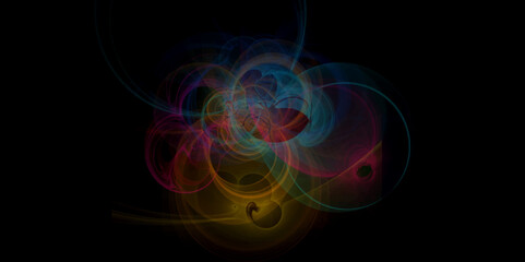 Fractal spiral woven from thin jets, shine art graphics background. 3D rendering abstract fractal light background. abstract digital fractal, fantasy design. Computer generated fractal illustration.