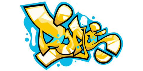 Dope word graffiti text font sticker