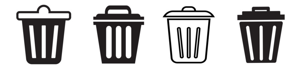 Trash can icon. Bin sign. Vector illustration.