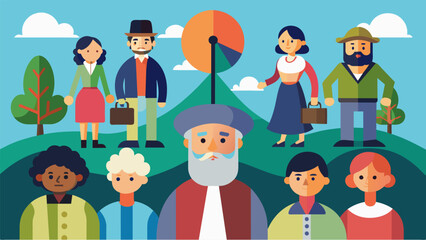 A section dedicated to the impact of the Revolution on different social classes from wealthy landowners to people and indentured servants.. Vector illustration