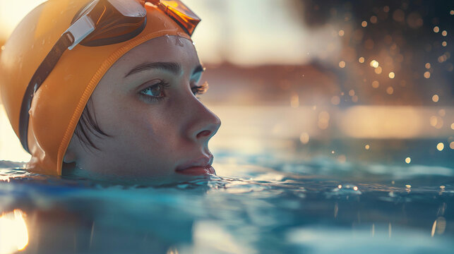 Precision in Motion: A Woman's Professional Pursuit of Swimming and Water Sports in the Pool
