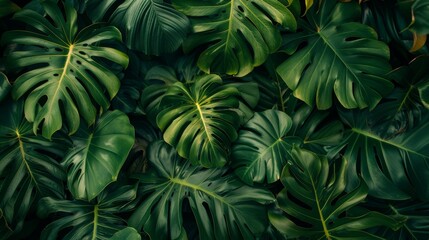 Tropical leaves for background
