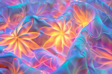 Luminous Dimensional Weaves: Fluorescent Patterns Unveiled in Digital Fabric Extravaganza