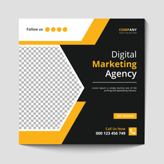 Marketing Agency Social Media Post, Digital Marketing Web Banner, Corporate Square Flyer Template banner