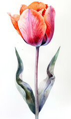 Tulip. Watercolor painting on white background. - 797449822