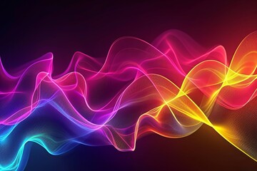 Neon Spectrum Glowing Organic Waves: Abstract Organica in Neon Light
