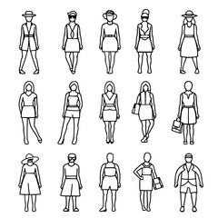 Fashion icon, clothing icon, dress icon, business icon, fashionable icon, accessory icon, icon, icons, set, vector, symbol, travel, sign, hotel, illustration, tourism, car, fashion, pictogram