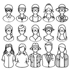 Fashion icon, clothing icon, dress icon, business icon, fashionable icon, accessory icon, icon, icons, set, vector, symbol, travel, sign, hotel, illustration, tourism, car, fashion, pictogram