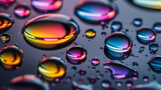Abstract Colorful Water Droplets Background