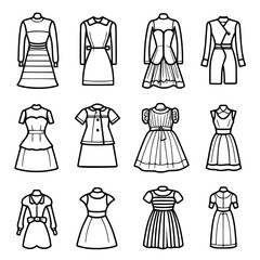 Fashion icon, clothing icon, dress icon, business icon, fashionable icon, accessory icon, icon, icons, set, vector, symbol, travel, sign, hotel, illustration, tourism, car, fashion, pictogram