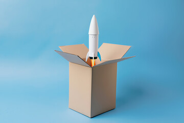 rocket in a box, AI generated