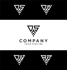 DS triangle logo ,triangle monogram logo with two initials vector Icon, mature, masculine, sophisticated, geometric powerful logo.