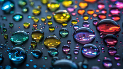 Abstract Colorful Water Droplets Background