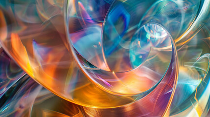 A colorful swirl of light and color with a sense of movement and energy