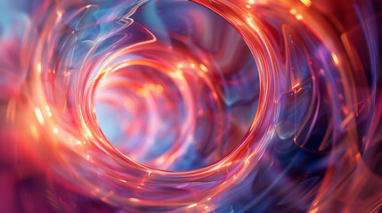 A colorful, swirling vortex of light and color