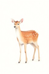 deer, graceful deer.cartoon drawing, water color style.