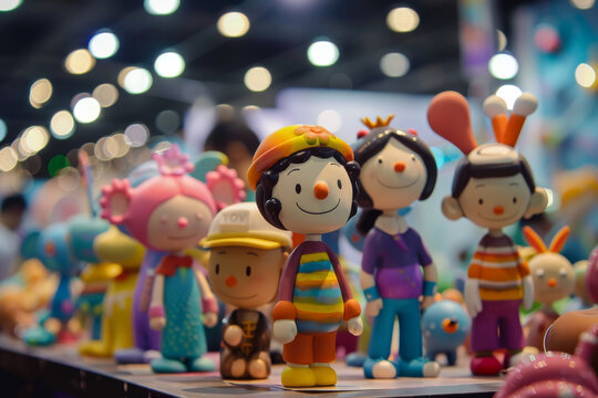 A group of figurines of the characters from the cartoon "Pocoyo"