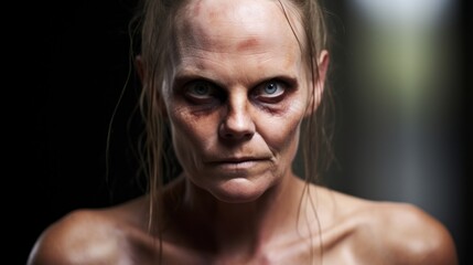 Fototapeta premium a woman with a bruised face