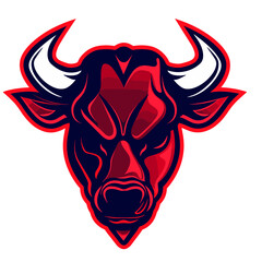 Fototapeta premium symbol of raw power and untamed energy: a bull's head with lightning bolts