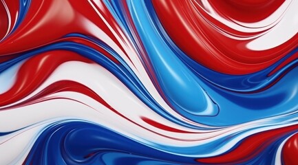 a red white and blue swirls