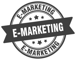 e-marketing stamp. e-marketing label on transparent background. round sign