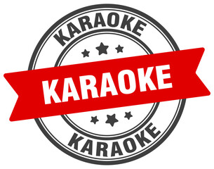 karaoke stamp. karaoke label on transparent background. round sign