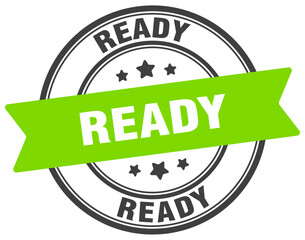 ready stamp. ready label on transparent background. round sign