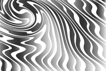 モノクロの抽象的な曲線の背景イラスト
