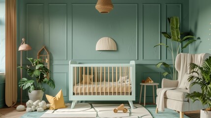 Geometric Minimalist Nursery , interior design good quality, fit within frame