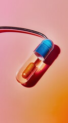 pill in a glass as a smbol picture for health supplements