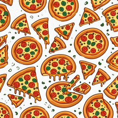 Pizza slice with melted cheese and pepperoni on Isolated transparent background png. generated with AI