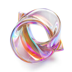 Holographic glass of effect isolate on transparent png.