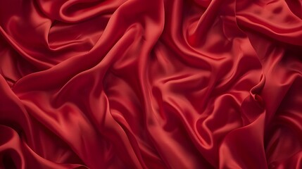 Gold fabric background, wavy red texture. Luxurious silky smooth fabric Ai generated  - obrazy, fototapety, plakaty
