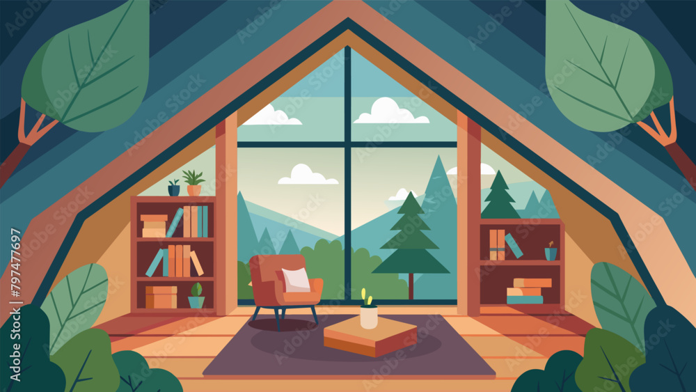 Poster an atticturnedsanctuary with large windows overlooking the trees and a comfortable reading nook for 