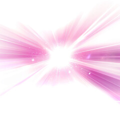 Pink light source, light flare of effect isolate on transparent png.