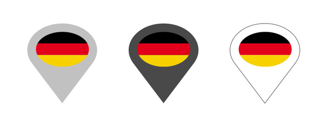 Germany flag map pin icons german pinpoint set png tricolour location oval pointer vector eclipse rounded svg