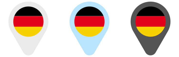 Germany flag map pin icons german location pointer tricolour berlin vector symbol