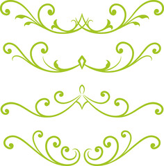 Set of decorative divider elements. Border florish collection. Vector.