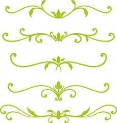 Set of decorative divider elements. Border florish collection. Vector.