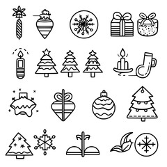 christmas, hat, reindeer, snowman, bell, tree, winter, december, candle, gift, santa, celebration, icon, calendar, snowflake, star, christmas tree, candy, snow, sock, holly, merry, ball, bow, 