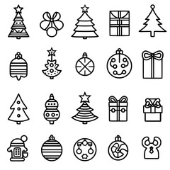 christmas, hat, reindeer, snowman, bell, tree, winter, december, candle, gift, santa, celebration, icon, calendar, snowflake, star, christmas tree, candy, snow, sock, holly, merry, ball, bow, 