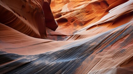 red rock canyon formed by wind.