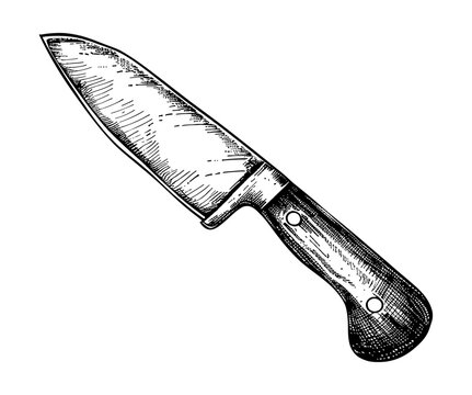 black and white knife drawing clip art preview