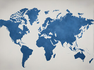 A blue world map illustration, world trade, ocean protection, world logistics, abstract background