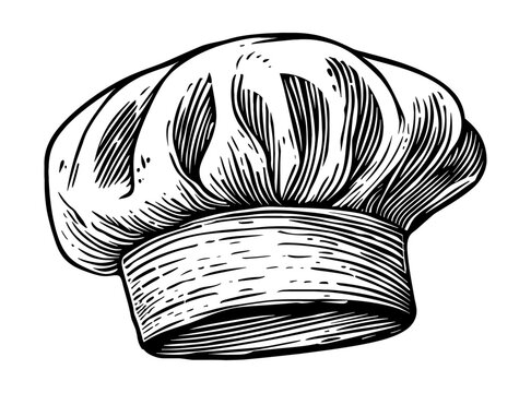 recommend clip art: chef hat engraving black and white outline