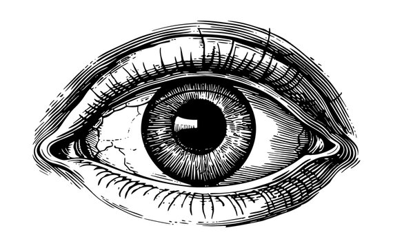 recommend clip art: eye engraving black and white outline