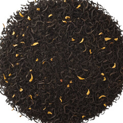 pile dry black tea in shape circle on Isolated transparent background png. generated with AI
